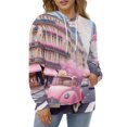 thumbnail image 4 of Pink Car in Paris 3D Print Hoodie Men Women Autumn Thin Pullover Sweatshirt Vintage Streetwear Tops, 4 of 6