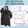 thumbnail image 4 of Oversized Wearable Blanket Hoodie,Black Star Pattern Sherpa Blanket Hoodie with Super Pockets,Super Warm Fuzzy Pullover for Women & Men, 4 of 6