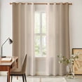thumbnail image 4 of Beige Ombre Kitchen Curtains 96 Inch Length, Modern Gradient Abstract Art Grommet Top Bedroom Living Room Curtains, Light Filtering Cafe Curtain Drapes 2 Panels Set 104''x96'', 4 of 9