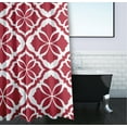 thumbnail image 3 of Simply Daisy 70" W x 73" H Ceylon Geometric Print Polyester Shower Curtain, Red, 3 of 3