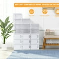 thumbnail image 2 of Shoe Storage Box Stackable Entryway Containers Set of 18 Plastic Transparent & White, 2 of 6