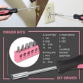 thumbnail image 4 of DNA Motoring TOOLS-00014 Pink 46 PCs Home Tool Set Electonic Repair Precision Screwdriver Voltage Tester Hammer Plier DIY Kit, 4 of 6