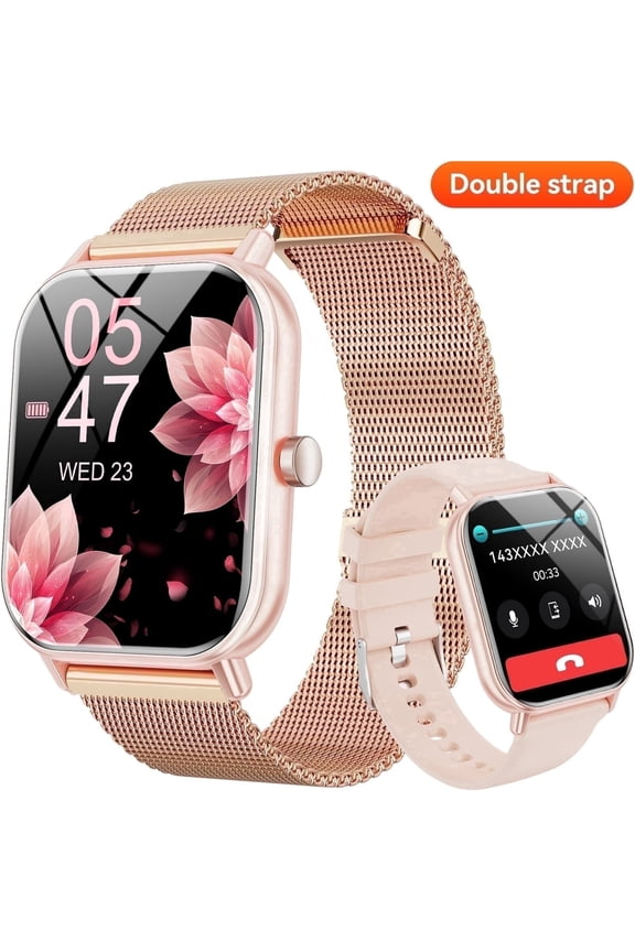 smart watch for Women, Compatible with Android and iPhone Devices, Featuring Fitness Tracker, 1.32-inch Smartwatch Gift, Answer/Make Calls/120 Sports Modes, IP68 Water-Resistant Fitness Watch (Gold)