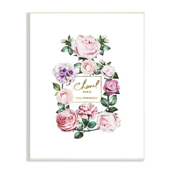 Stupell Industries Spring Garden Rose Florals Glam Perfume Bottle, 10 x 15, Design by Amanda Greenwood