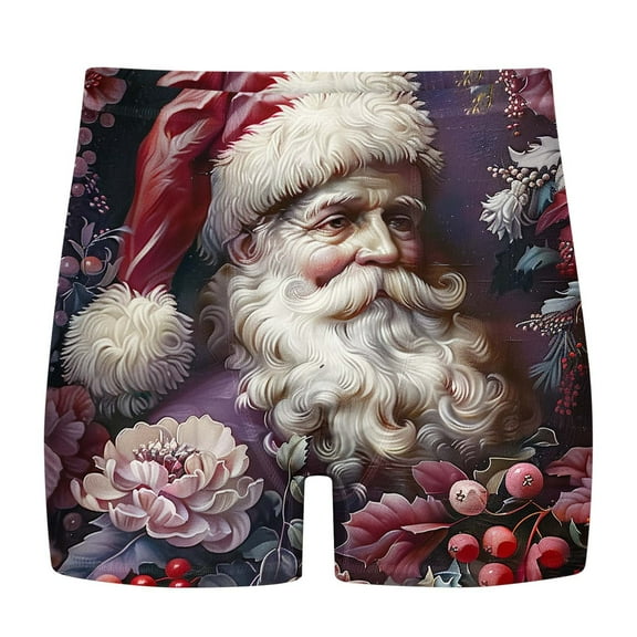 Tao Tao Christmas Santa Claus Prints For Mens Boxer Brief Soft Underwear Stretch Boxer Every Day Comfort Stretch Cotton Moisture-Wicking Underwear Multicolor S