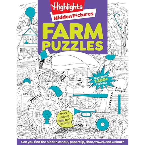 Pre-Owned Farm Puzzles: Ultimate Farm Picture Puzzle Book with Over 1,200 Objects to Seek and Find, Farm-Themed Activity Book for Kids 6 and Older (Paperback) 1620917718 9781620917718