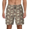 thumbnail image 2 of Goofa Raccoon Printed Men's Swim Trunks Board Shorts Quick Dry Mens Swimming Trunks with Compression Liner,Breathable Fit Hawaii Beach Shorts-Small, 2 of 9
