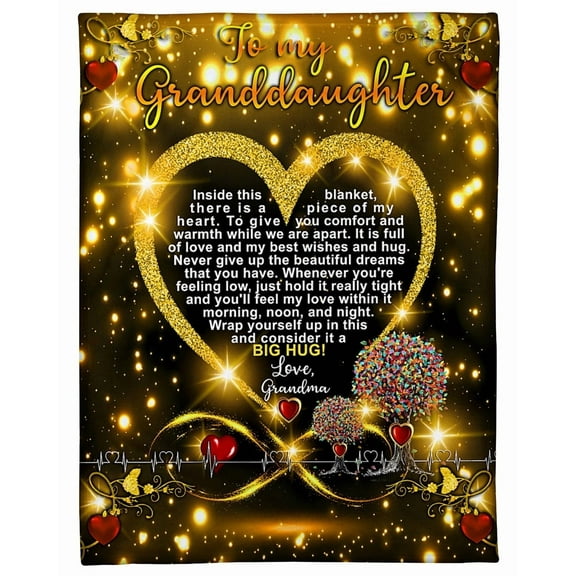 To My Granddaughter Fleece Blanket - You'll Feel My Love Granddaughter From Grandma Birthday Gift Home Decor, 30x40in Fleece Blanket
