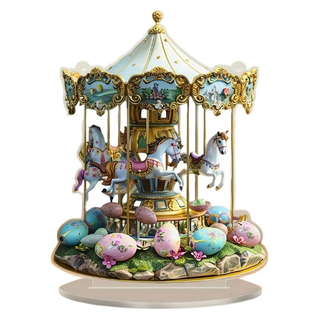 Huevos de Pascua Decoración de conejo Adorno de conejito Placa de escritorio acrílica decorativa 2D para Estilo B