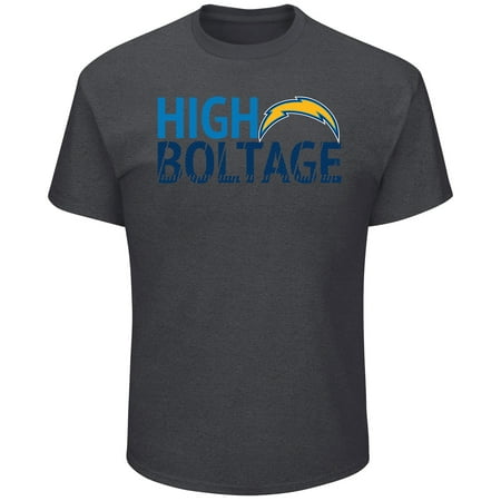 Charger Charcoal - Los Angeles Chargers Majestic Safety Blitz T-Shirt - Heathered Charcoal