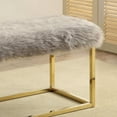thumbnail image 6 of Furniture of America Euna II Faux Fur Contemporary Bedroom Bench, Gray and Gold, 6 of 7
