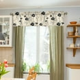 thumbnail image 3 of Yayeee Kitchen Valance Rod Pocket 54" x 18" Living Room Window Curtain, Small Black Flowers, 3 of 6