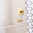 thumbnail image 3 of Bowery Hill Stainless Steel Tub Diverter Spout in Satin Gold, 3 of 7