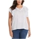 thumbnail image 1 of Ella Rafaella Womens Lace U Princess Shell Blouse, white, Plus Size, 1X, 1 of 1