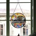 thumbnail image 3 of Seasonal Christmas Gift - Cat sleeping Christmas Stained Glass Hanging Ornament - Holly & Pine Holiday Tree Decoration, Gift for Friends, Family, Mom & Dad, 3 of 3