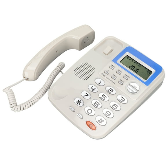 Corded Telephone, View Call Records Wired Telephone Convenient ABS for Home for Office