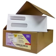 Box of 500 Number 8 Envelopes, Size fits QuickBooks Printed Checks, Double Window Security Check Envelope, Flip and Seal, Measures 3-5/8" x 8-11/16"