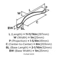 thumbnail image 4 of Amerock Inspirations 8 in (203 mm) Center-to-Center Oil-Rubbed Bronze Appliance Pull, 4 of 4