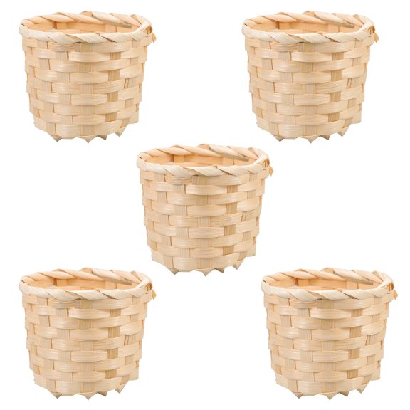 Amosfun Hand Made Woven Basket Multi-Color Simple Design for Home Use 5Pcs