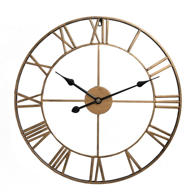 Reloj de pared, reloj numérico retro de metal, relojes de pared redondos modernos de 40 cm, casi silenciosos, fáciles de leer para sala de estar/hogar/cocina/dormitorio/oficina/decoración escolar