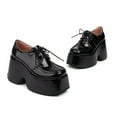 thumbnail image 2 of YOWMNS Women's Stylish Platform Chunky Shoes Flatform Lace up Brogue Shoes, 2 of 5