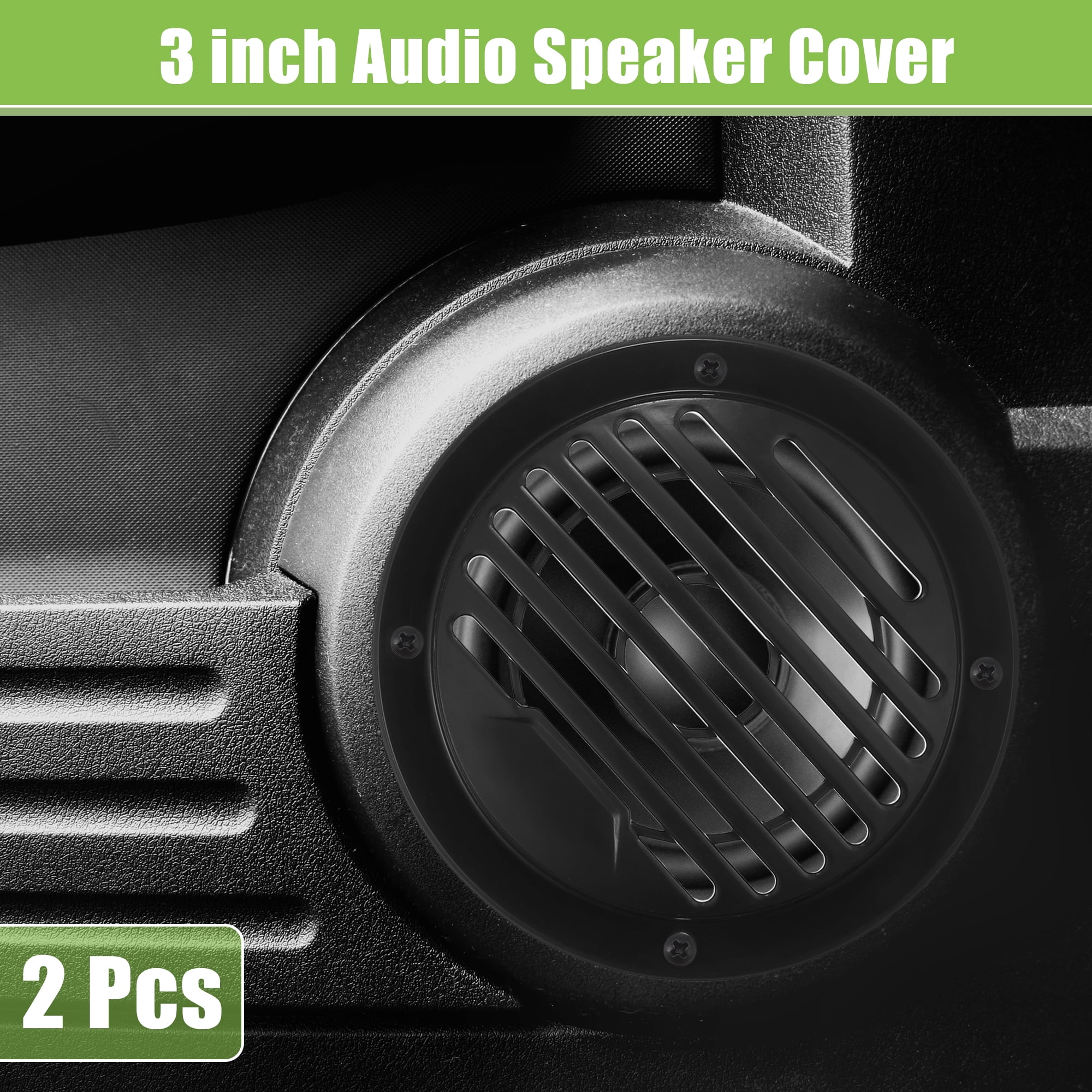 Unique Bargains Car Speaker Grills Cover Subwoofer Protector Case with 8 Screws Black 3"