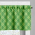 thumbnail image 3 of Ambesonne Irish Valance Pack of 2, Retro Green Checkered, 54"X12", Green Lime Green, 3 of 5