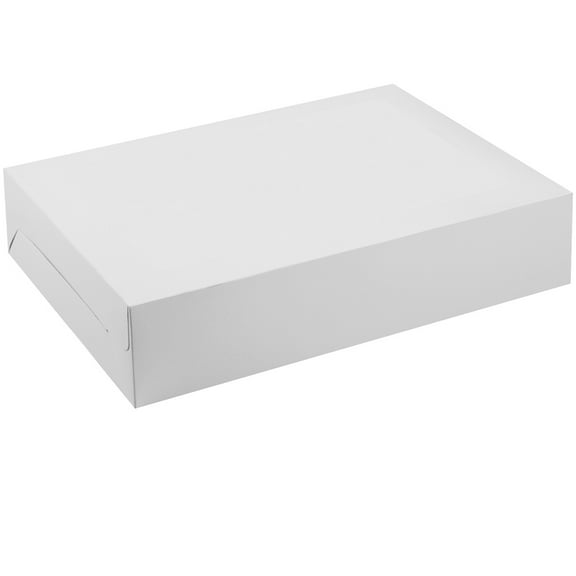 10" x 14" White Paper Cake Box by Celebrate It - Fits 9" x 13" Sheet Cakes or 12 Cupcakes - Bulk 30 Pack