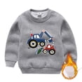 thumbnail image 1 of Chandail à Capuche pour Filles Imprimés Tracteur Manches Longues Col Rond Chandail d'Hiver Chaud pour Tout-Petits Gris 2 Ans-3 Ans, 1 of 2