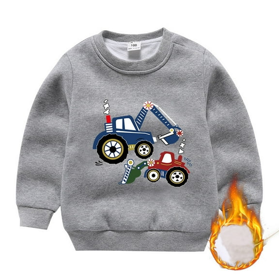 Toddler Girl Sweatshirt Boys Thicken Long Sleeve Crewneck Kids Winter Warm Shirt Cute Pullover Tops Clothes for Girls Size 3-4T