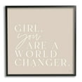 thumbnail image 2 of Stupell Industries Girl You Are A World Changer Neutral Simplistic Background ,24 x 24, Design by Lux + Me Designs, 2 of 5
