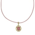 thumbnail image 3 of 1928 Jewelry Faux Suede Pink Cord Choker With Pink Moonstone Pendant Necklace For Women 15" + 3" Extender, 3 of 4