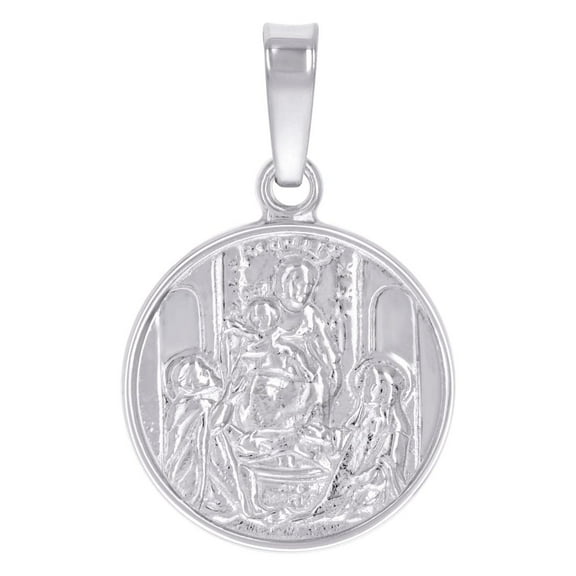 925 Sterling Silver Unisex Religious Charm Pendant Necklace 24.9x14.9mm Wide Pendant for Women