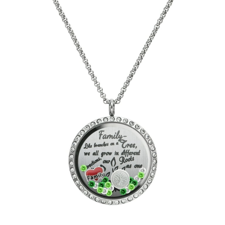 Family tree deals charm necklace