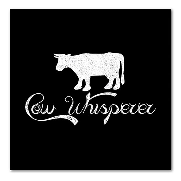 DistinctInk Custom Bumper Sticker - 10" x 10" Decorative Decal - Black Background - Cow Whisperer