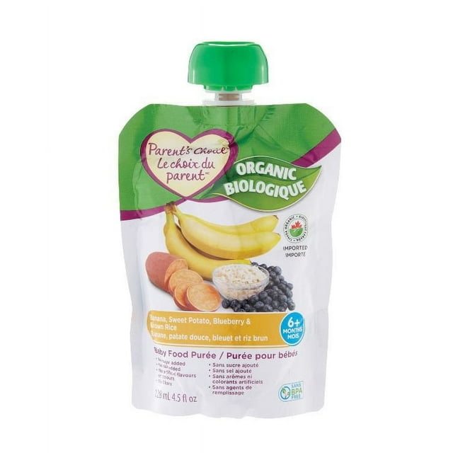 Parent's Choice Organic Banana, Sweet Potato, Blueberry & Brown Rice Baby Food Purée