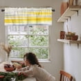 thumbnail image 6 of Yellow Grey Kitchen Valances for Windows 60x18 Inch Kitchen Curtains Valances Rod Pocket Vintage Farmhouse Abstract Oil Painting Bathroom Window Valances for Window Treatment Decor, 6 of 6