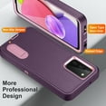 thumbnail image 6 of Feishell Case for Samsung Galaxy A03s 6.5 inch,Heavy Duty 3 Layer Military Protection with Hidden Kickstand Shock Resistant Armor Hybrid Bumper Rugged Rubber Phone Cover,Purple+Pink, 6 of 7