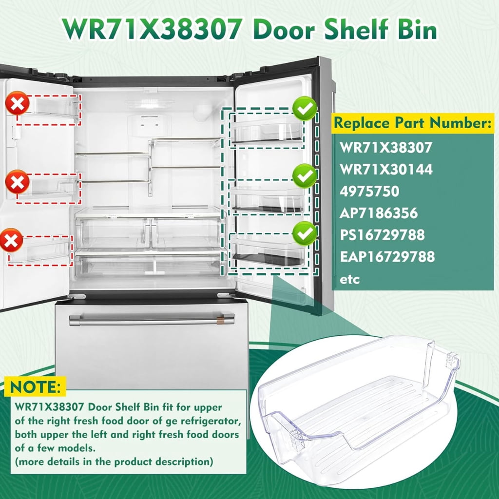 NEXAVKPR AGE Refrigerator Door Shelf Replacement Part for 4975750 PS16729788 Strong Complimentary Plastic Planner Container