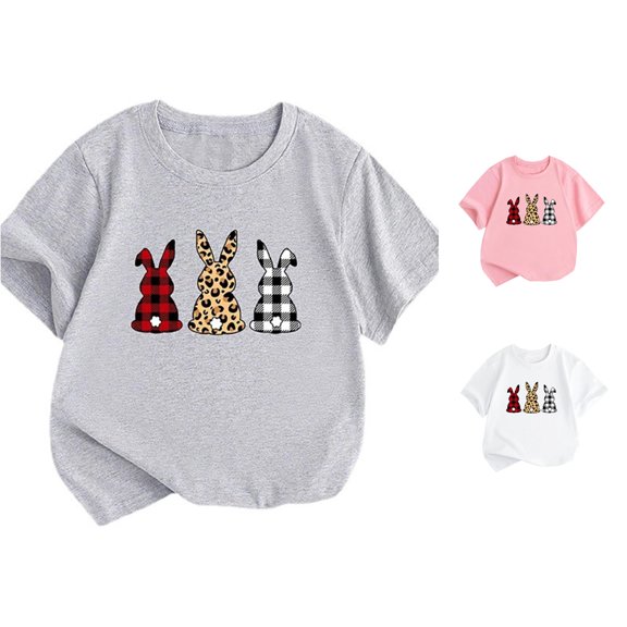 Toddler Girls Summer Cute Tops Short Sleeve Printed Round Neck Children T Shirt Size 2-3T ,Gray