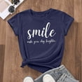 thumbnail image 4 of T-shirt Décontracté à Manches Courtes pour Usage Quotidien avec Col Rond et Imprimé Graphique, Coupe Ample pour Femmes, Confort Quotidien, 4 of 4