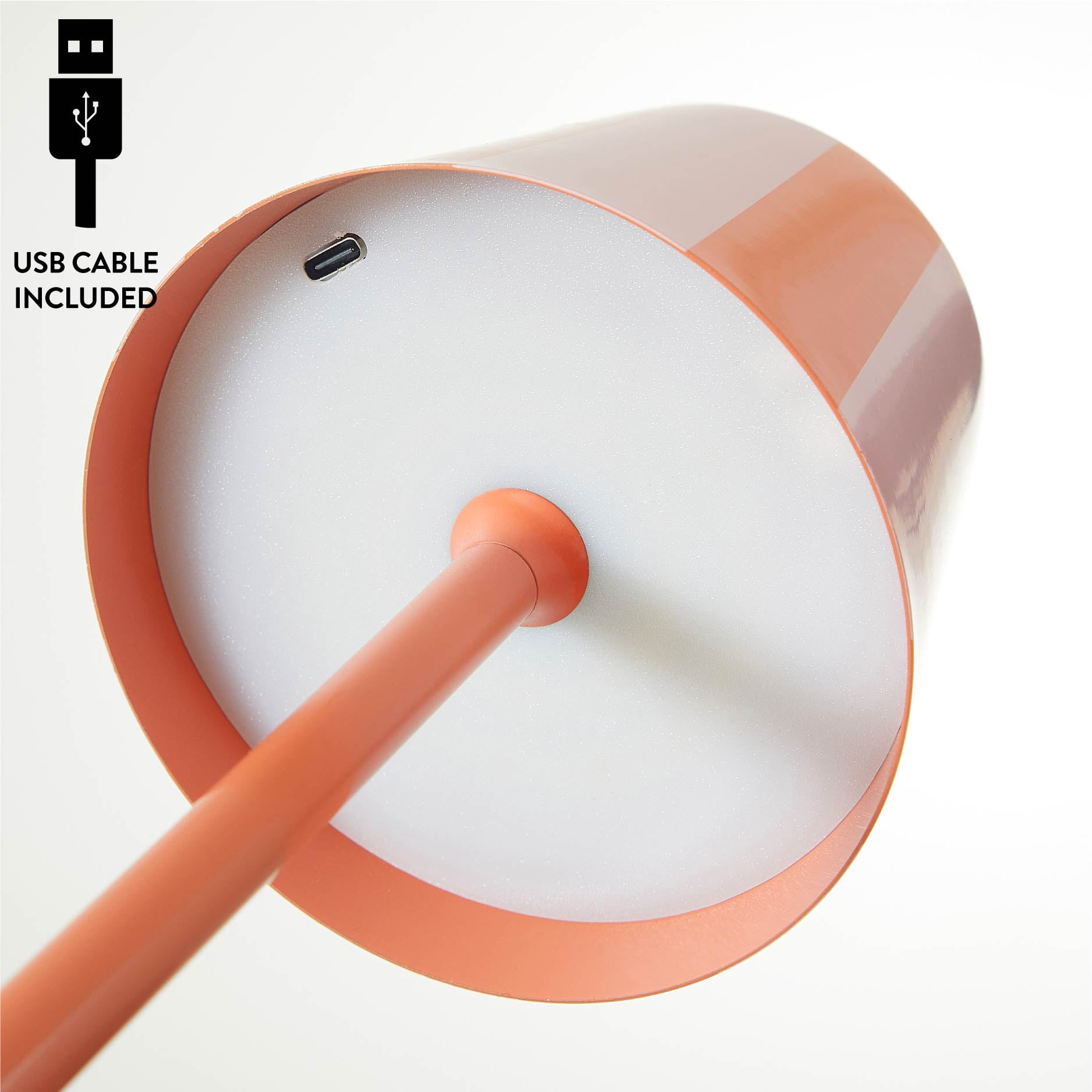Mainstays 13" Indoor/Outdoor Rechargeable Orange Stripe Table Lamp, 2 Pack