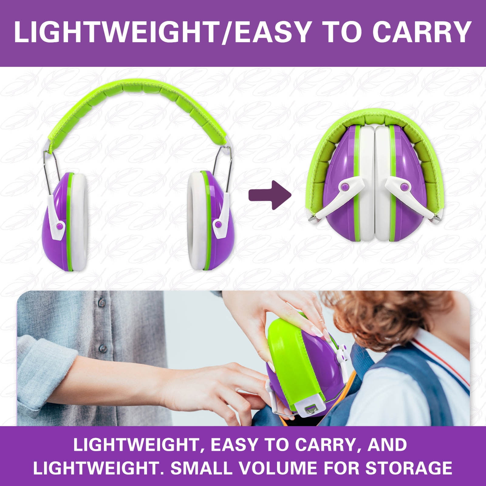 Specollect 3Pcs Foldable Ear Muffs for Noise Reduction Earmuff Noise Protection Reduction Headphones for Toddlers Kid Children Teen Safety Hearing Ear Muff Air Shows,Concerts,Firework,Study
