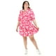 thumbnail image 1 of Vestido camisero con olan Roman Fashion /Tallas Extras, 4326 (Fiusha flores) fucsia 40, 1 of 6