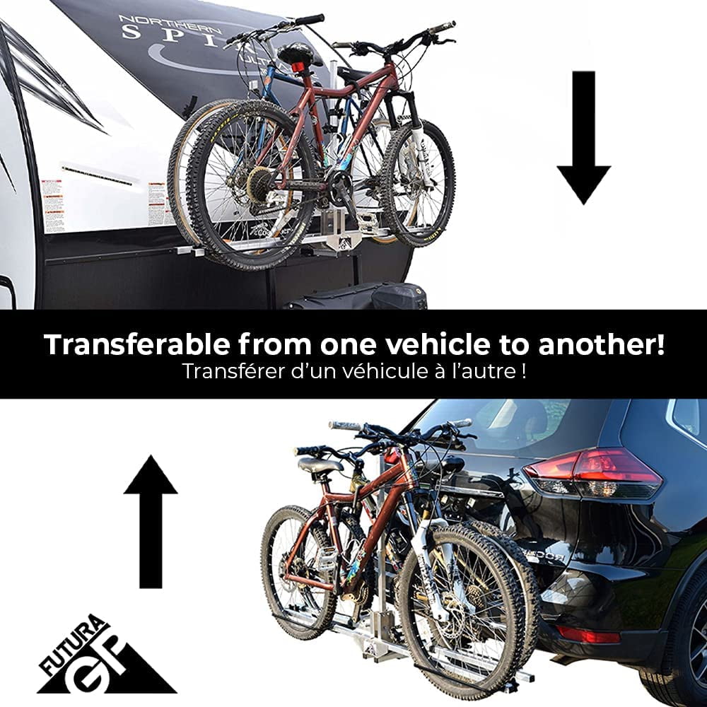 Futura GP RV Bike Rack Front Bike RV Trailer Rack Ultra Lite Aluminum Bike Rack Bike Hitch Mount Rack 2 Inch Reicever Walmart