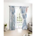 thumbnail image 3 of Blue Coastal Blackout Curtains for Bedroom/Living Room, Thermal Insulated Kitchen Curtains, Nautical Starfish Summer Beach Coral Grommet Darkening Window Treatment Drapes 52"x72"x2, 3 of 8