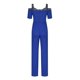 thumbnail image 5 of ICHUANYI Clearance Women Print Jumpsuit Pajamas Casual Short Sleeve Wide Leg Pants(Blue, XXL) ICHUANYI WER2023081015786, 5 of 8