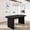 Black, variant on 63" Oval Farmhouse Dining Table - Large 6-8 Person Wood Kitchen Table with Sturdy Thick Base for Dining Room, Living Room & Office-Black