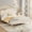 Full-Beige, variant on Queen Size Upholstered LED Bed Frame with Adjustable Headboard and Footboard, Velvet Princess Platform Bedframe for Girls, Wooden Slats Support, No Box Spring Needed, Easy Assembly, Pink