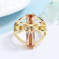 thumbnail image 2 of 14K Gold Plated Orange Sapphire Tree Branch Ring, 2 of 5